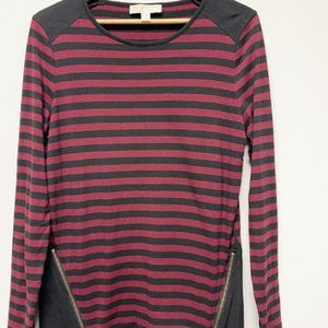 Women’s Maroon and Black Striped Tunic